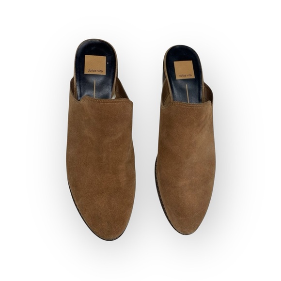 Dolce Vita  Festival Slip On Heeled Mules  Truffle Light Brown Suede  10M  - Picture 9 of 16